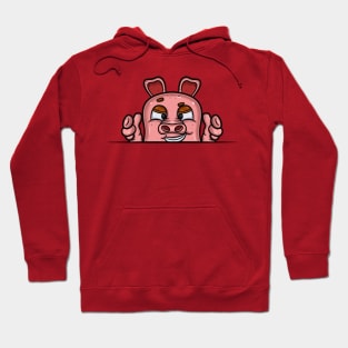 Pig Cartoon With Smug  Face Expression Hoodie